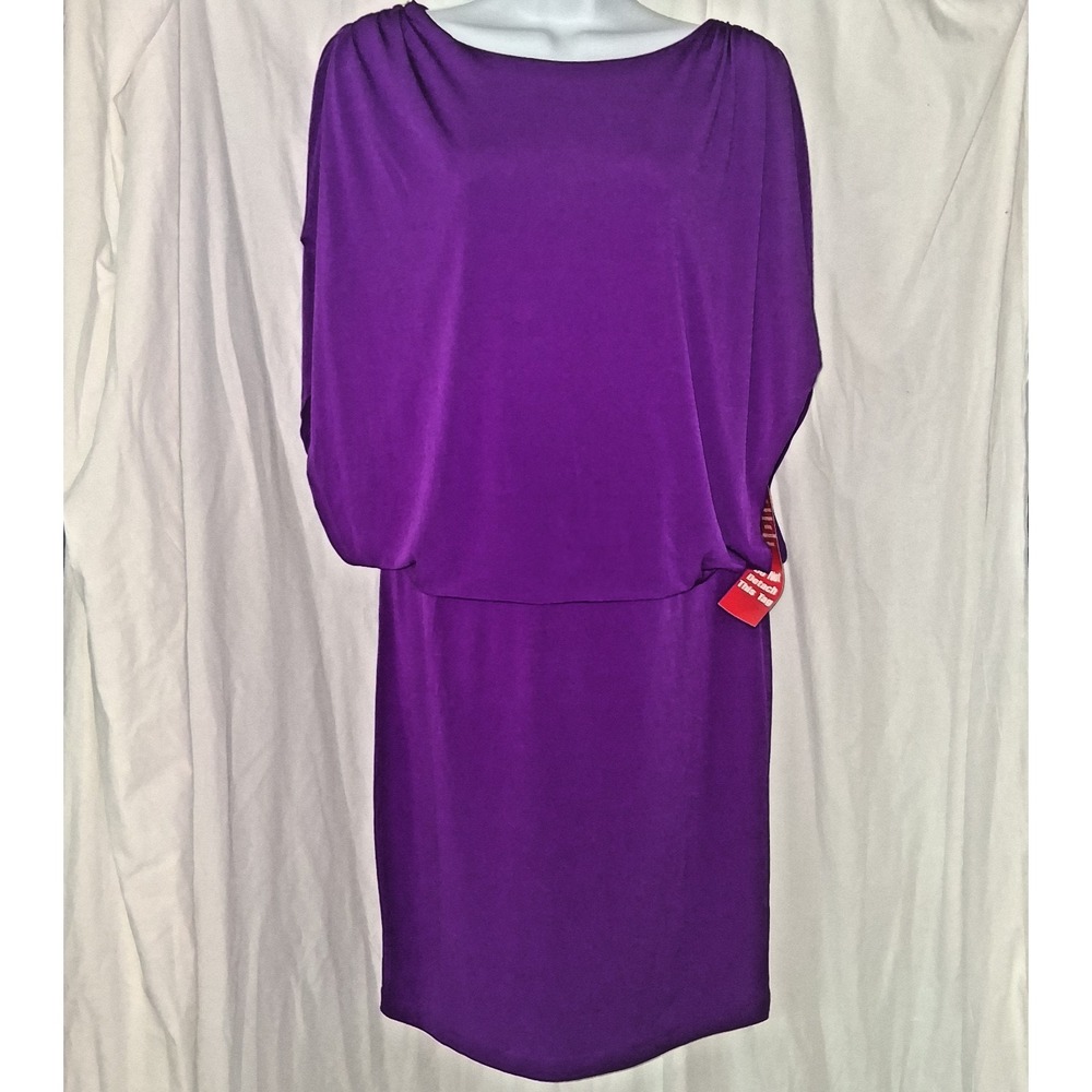 Purple Rhinestone Evening Dress Silky Soft Enfocus Studio Women's Size 8 NWT